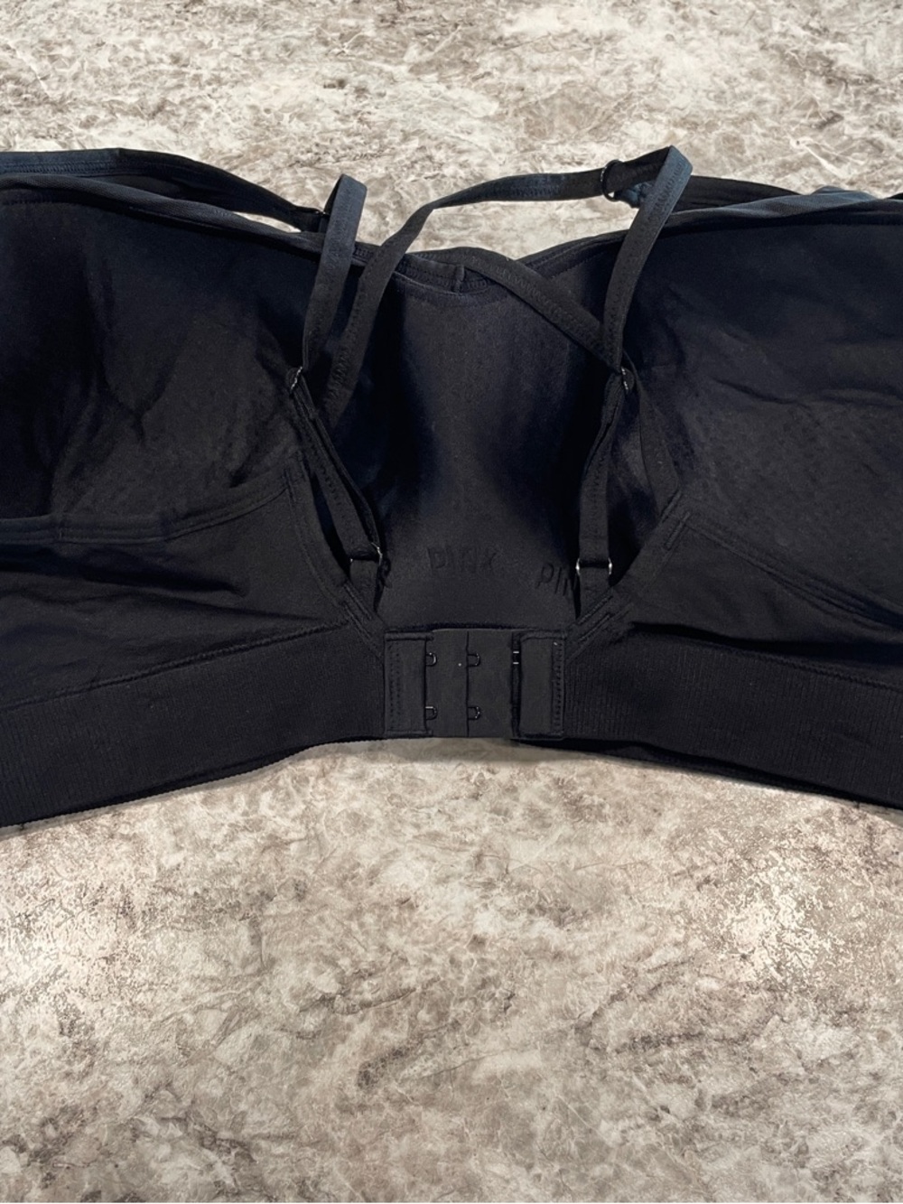 PINK Victoria's Secret Black Cross-Back Wireless Bra size XL NWT - Picture 2 of 8
